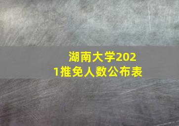 湖南大学2021推免人数公布表