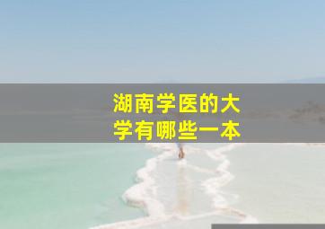 湖南学医的大学有哪些一本