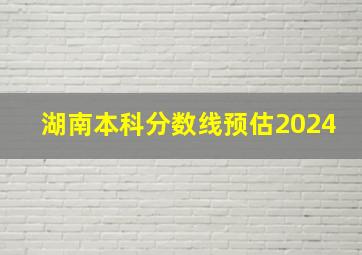 湖南本科分数线预估2024