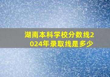 湖南本科学校分数线2024年录取线是多少