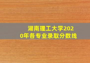 湖南理工大学2020年各专业录取分数线