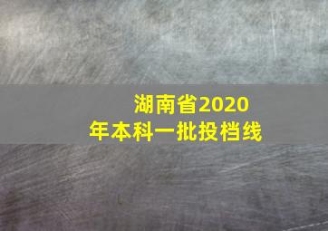 湖南省2020年本科一批投档线