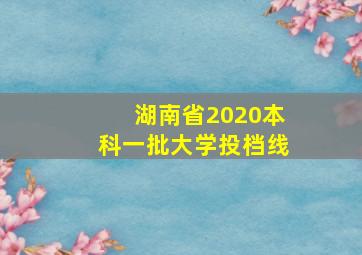 湖南省2020本科一批大学投档线