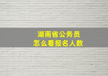 湖南省公务员怎么看报名人数