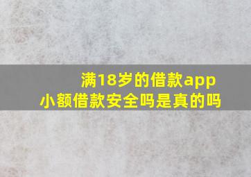 满18岁的借款app小额借款安全吗是真的吗