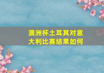 澳洲杯土耳其对意大利比赛结果如何