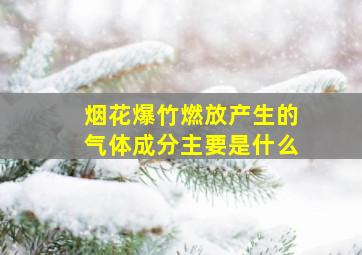 烟花爆竹燃放产生的气体成分主要是什么