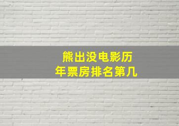 熊出没电影历年票房排名第几