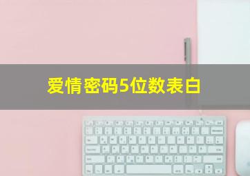 爱情密码5位数表白