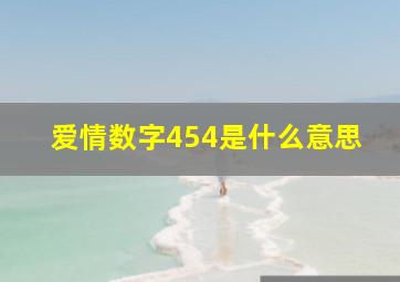 爱情数字454是什么意思