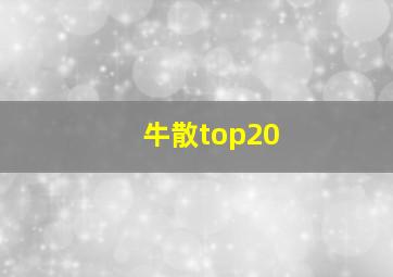 牛散top20