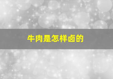 牛肉是怎样卤的