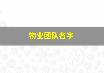 物业团队名字