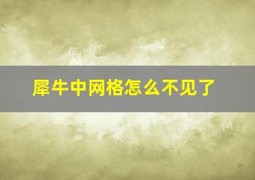 犀牛中网格怎么不见了