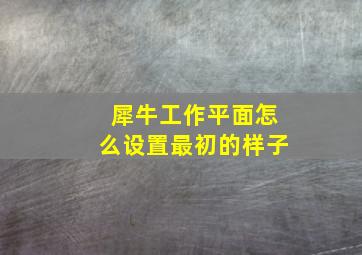 犀牛工作平面怎么设置最初的样子