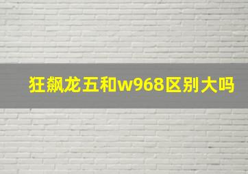 狂飙龙五和w968区别大吗