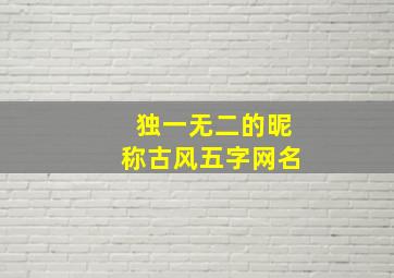 独一无二的昵称古风五字网名