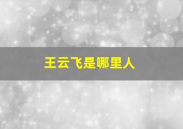 王云飞是哪里人