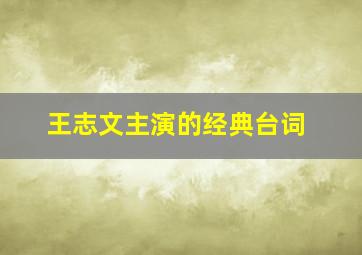 王志文主演的经典台词