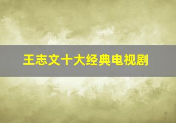 王志文十大经典电视剧