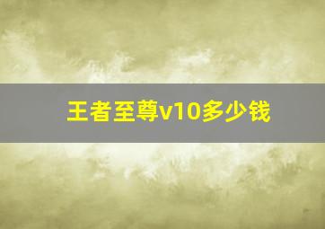 王者至尊v10多少钱