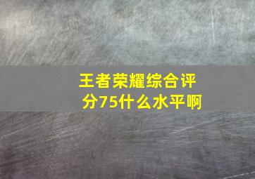 王者荣耀综合评分75什么水平啊