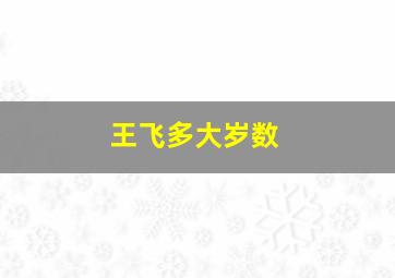 王飞多大岁数