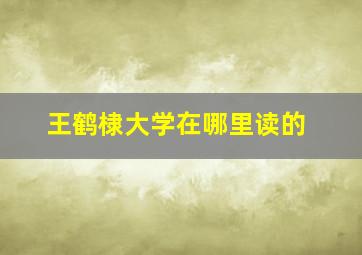 王鹤棣大学在哪里读的