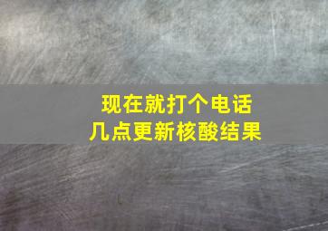 现在就打个电话几点更新核酸结果