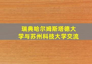 瑞典哈尔姆斯塔德大学与苏州科技大学交流