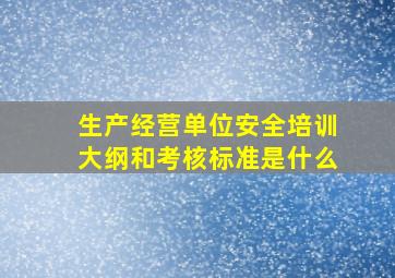 生产经营单位安全培训大纲和考核标准是什么