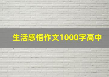 生活感悟作文1000字高中