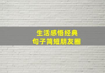 生活感悟经典句子简短朋友圈