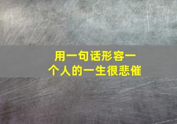 用一句话形容一个人的一生很悲催