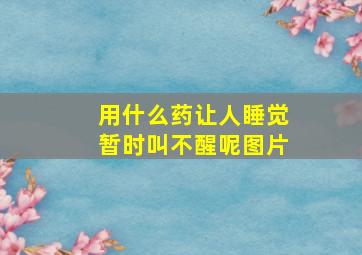 用什么药让人睡觉暂时叫不醒呢图片