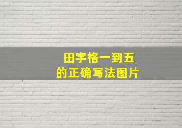 田字格一到五的正确写法图片