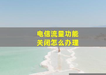 电信流量功能关闭怎么办理