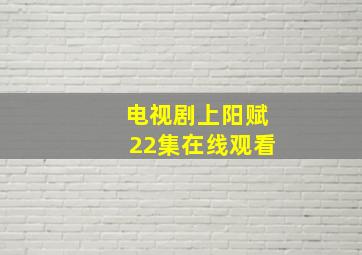 电视剧上阳赋22集在线观看