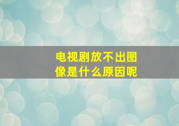 电视剧放不出图像是什么原因呢