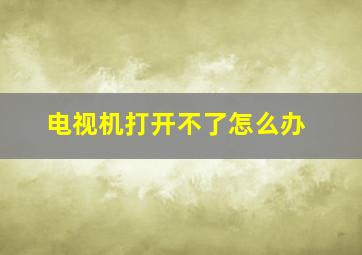 电视机打开不了怎么办