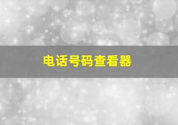 电话号码查看器