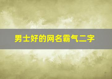 男士好的网名霸气二字