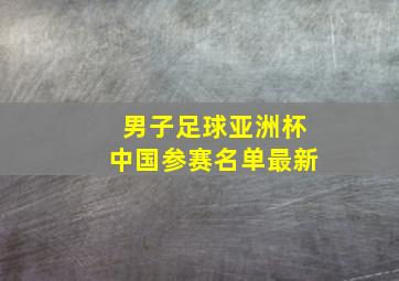 男子足球亚洲杯中国参赛名单最新