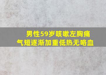 男性59岁咳嗽左胸痛气短逐渐加重低热无咯血