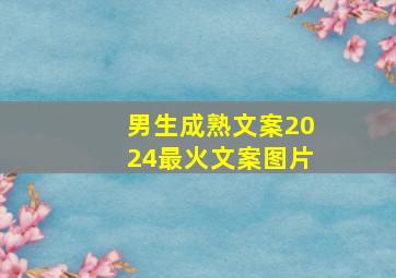 男生成熟文案2024最火文案图片