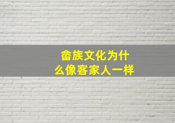 畲族文化为什么像客家人一样