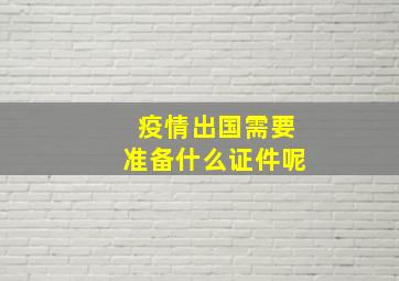 疫情出国需要准备什么证件呢