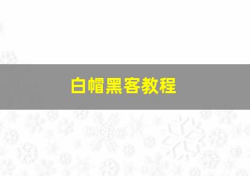 白帽黑客教程