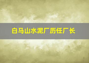 白马山水泥厂历任厂长