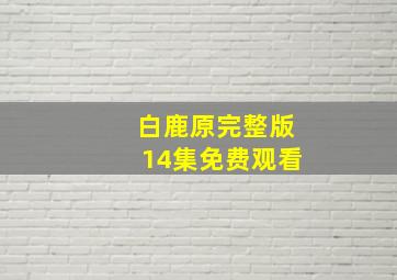 白鹿原完整版14集免费观看